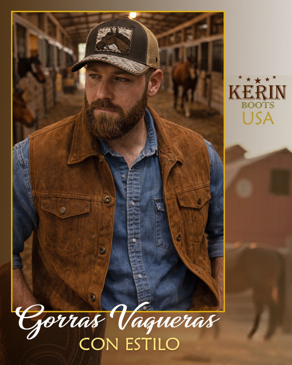 Gorra Vaquera Western Caballo Relieve Estilo Auténtico