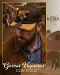 Gorra Vaquera Negra Western Caballo Metálico Premium