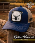 Gorra Vaquera Azul Western Parche Venado Contrastado
