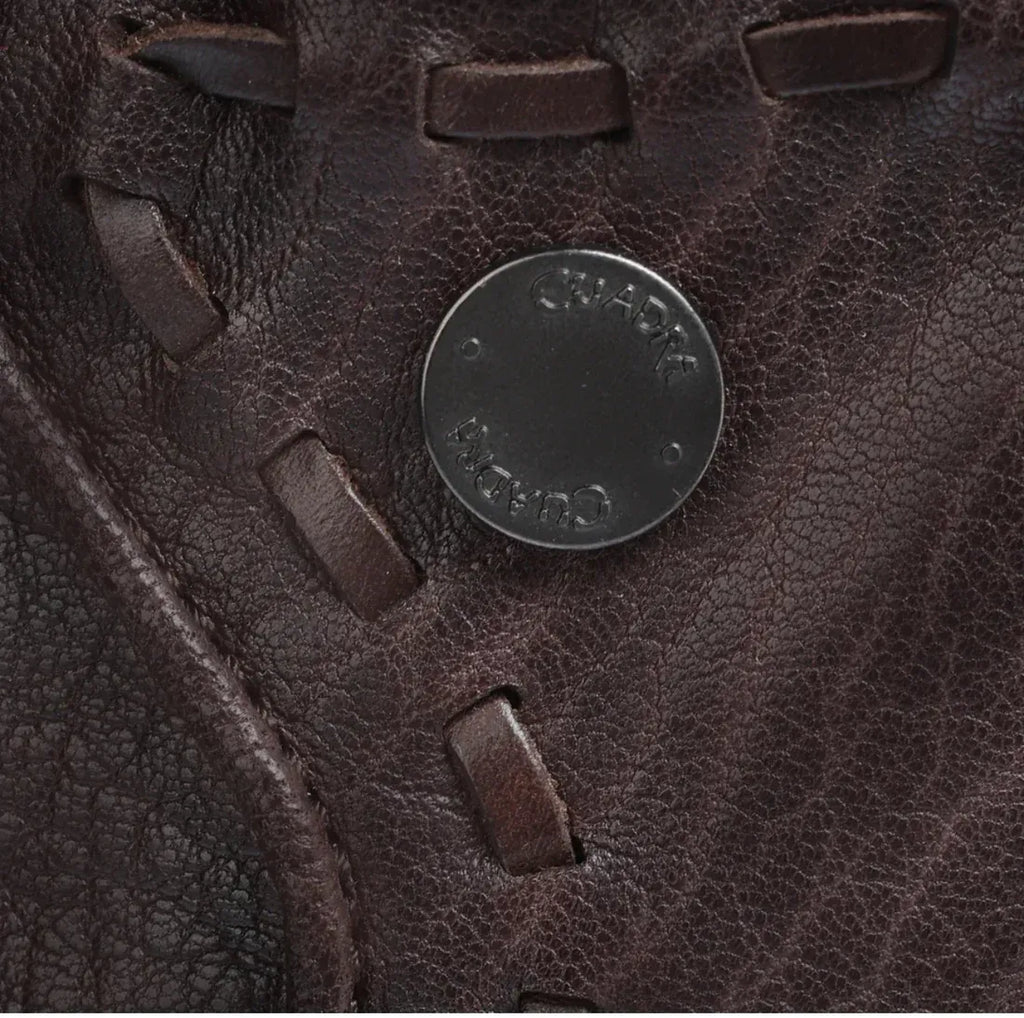 CU939 - MN Chocolate Laser & Woven & Zipper Narrow Square Toe