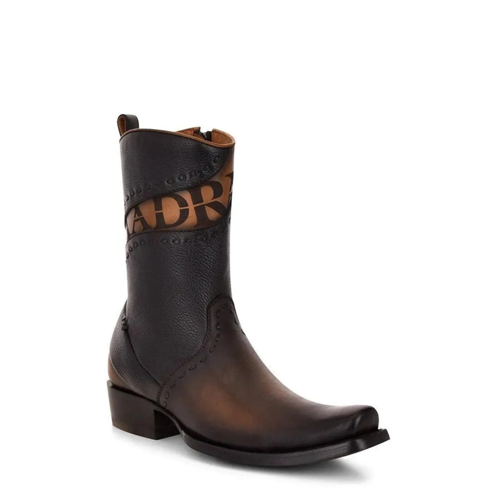 CU559 - MN Viena Black Laser & Woven & Zipper Narrow Square Toe