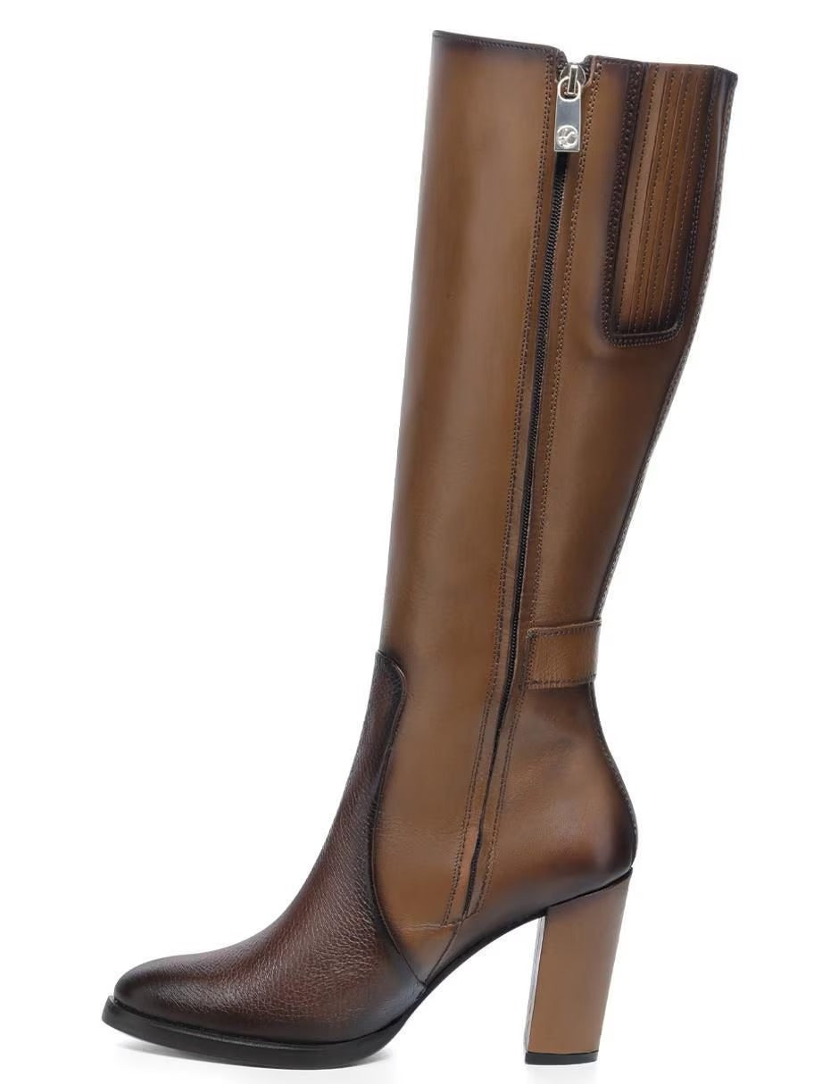 FC980 - LD HONEY DEER ZIPPER ROUND TOE