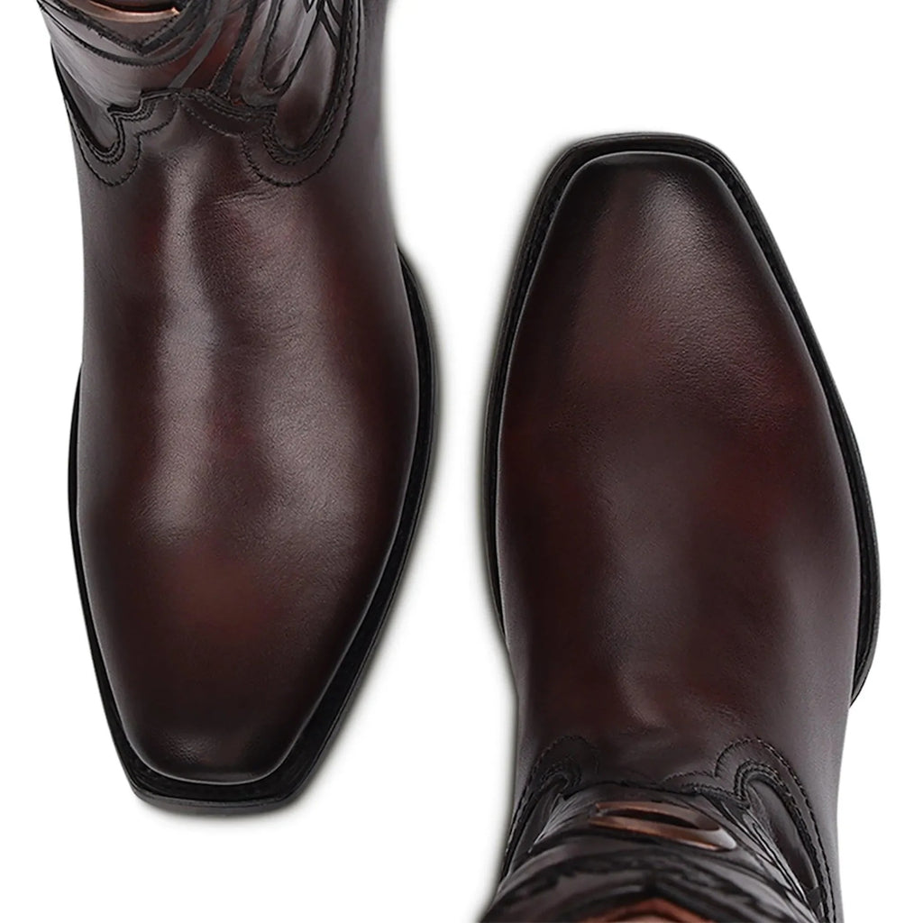 CU347 - MN Over Chestnut & Embroidery Narrow Square Toe